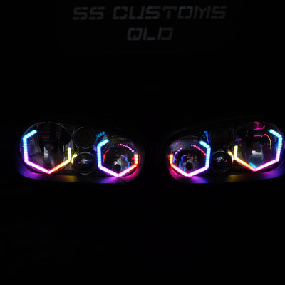 Volkswagen Golf MK4/Jetta diamond Hex Halos Custom LED Headlights