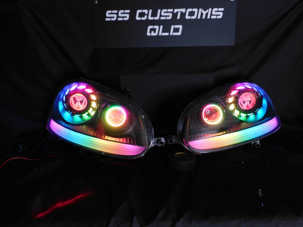 Volkswagen Golf MK5 Halos Custom LED Headlights – SS Customs QLD