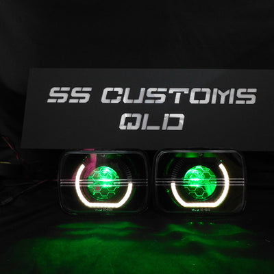 7x5 ANGRY EYE Mini Bi-LED Projector Custom Headlights