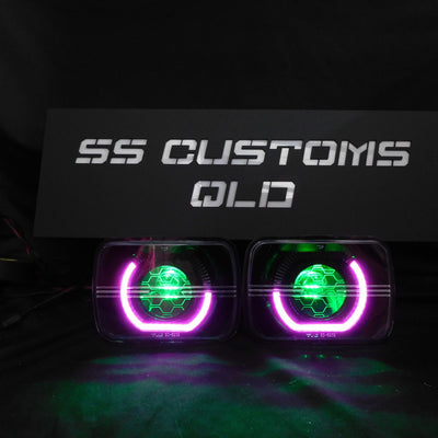 7x5 ANGRY EYE Mini Bi-LED Projector Custom Headlights