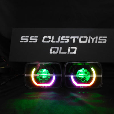7x5 ANGRY EYE Mini Bi-LED Projector Custom Headlights