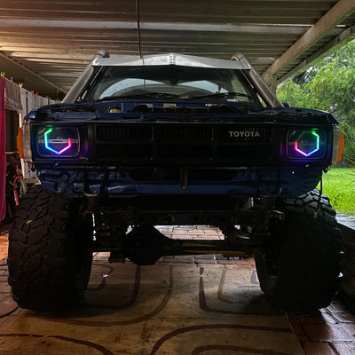 7x5 Mini Bi-LED Projector Custom Headlights - Diamond Hex