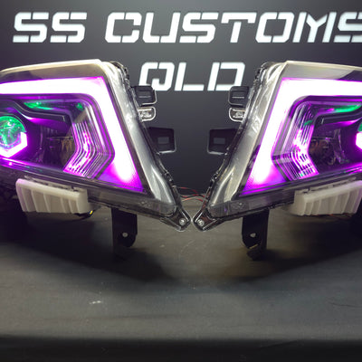 Nissan Navara D23 NP300 SL,ST,STX DX,RX custom headlights 2015 - onwards
