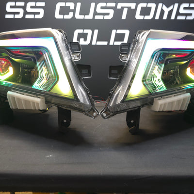Nissan Navara D23 NP300 SL,ST,STX DX,RX custom headlights 2015 - onwards