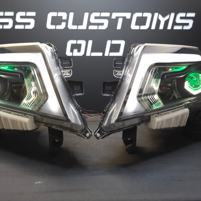 Nissan Navara D23 NP300 SL,ST,STX DX,RX custom headlights 2015 - onwards