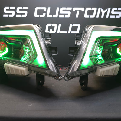 Nissan Navara D23 NP300 SL,ST,STX DX,RX custom headlights 2015 - onwards