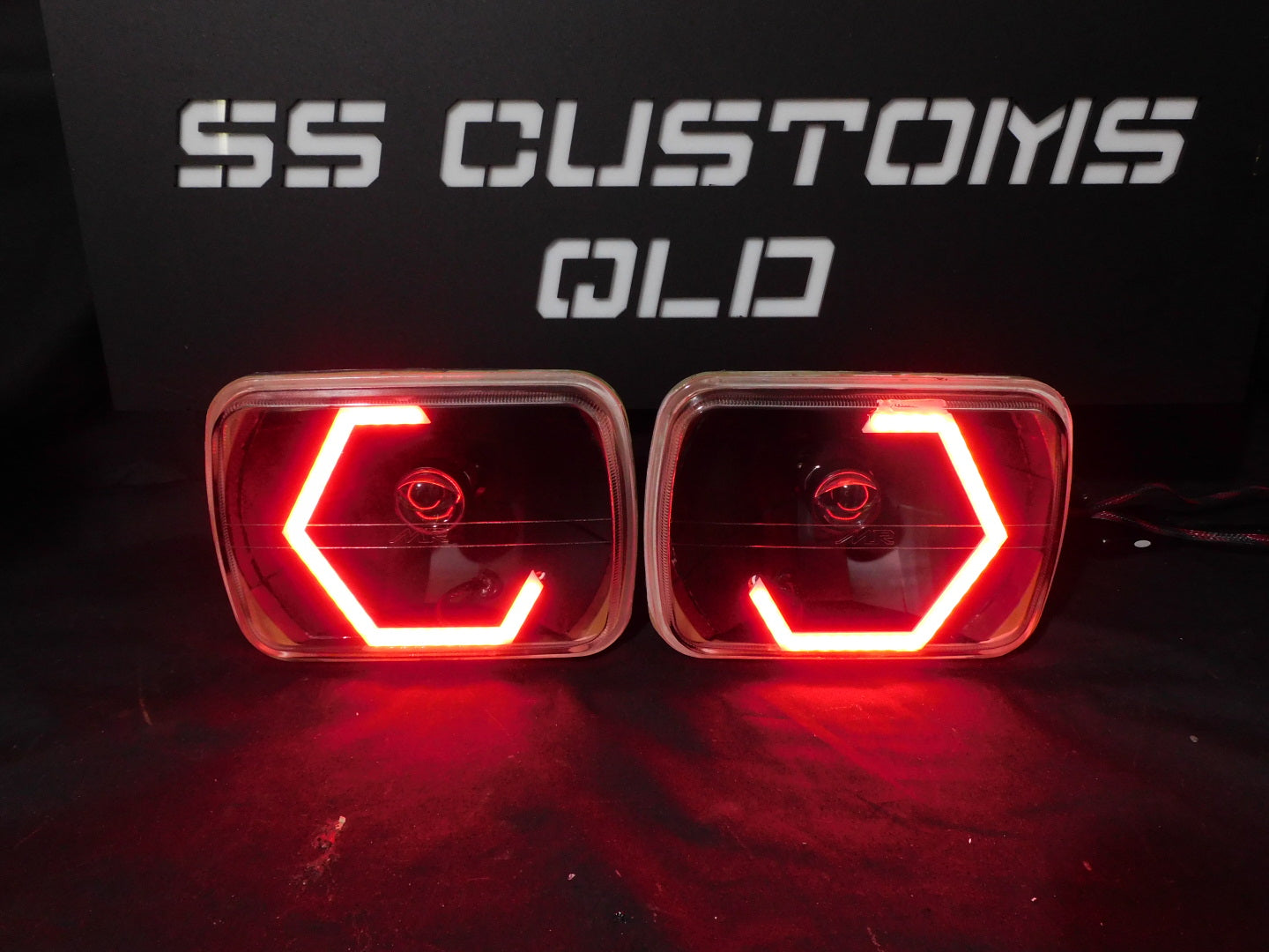 7x5 Mini BiLED Projector Custom Headlights Hex SS Customs QLD