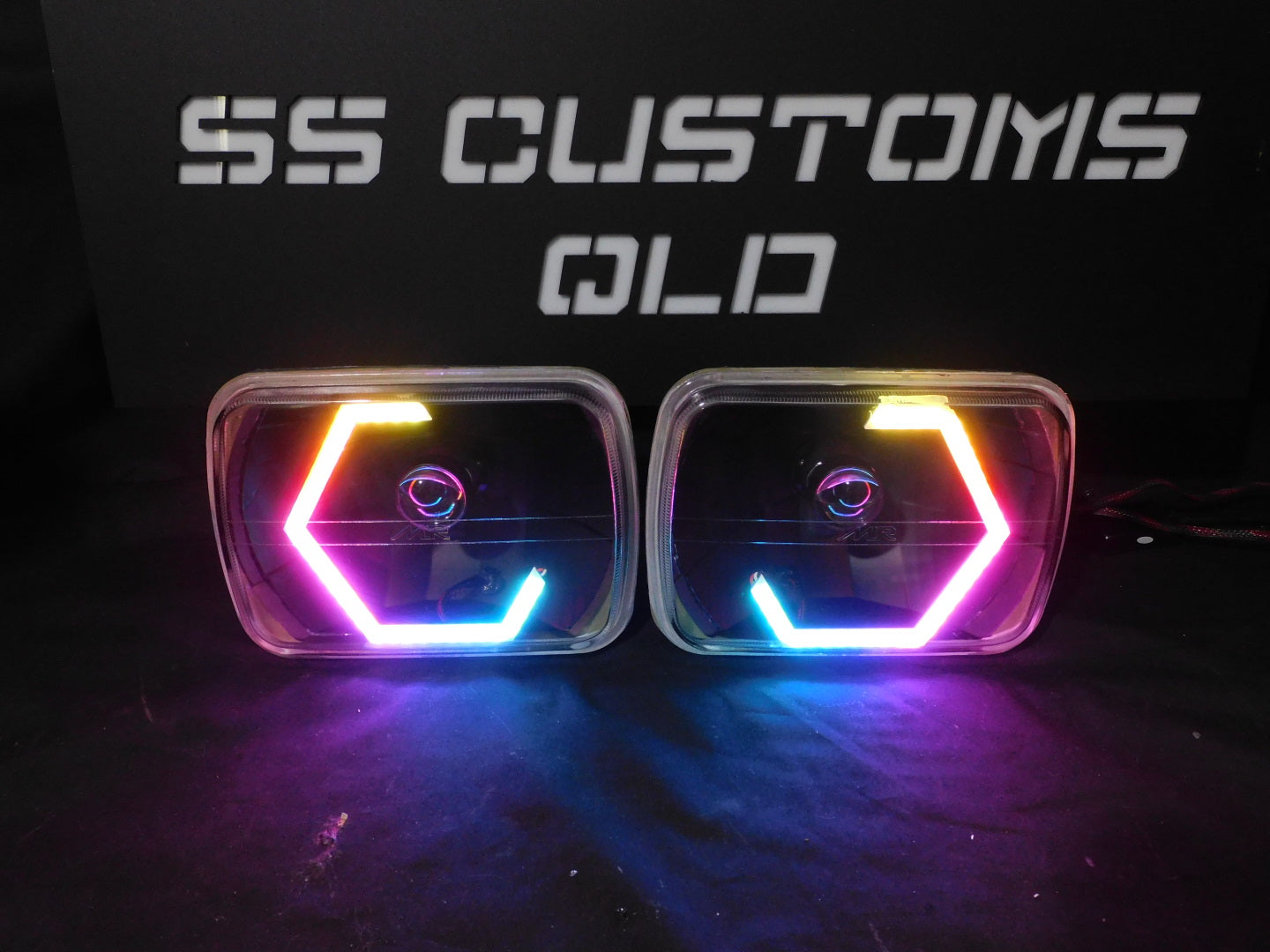 Custom led outlet halo headlights